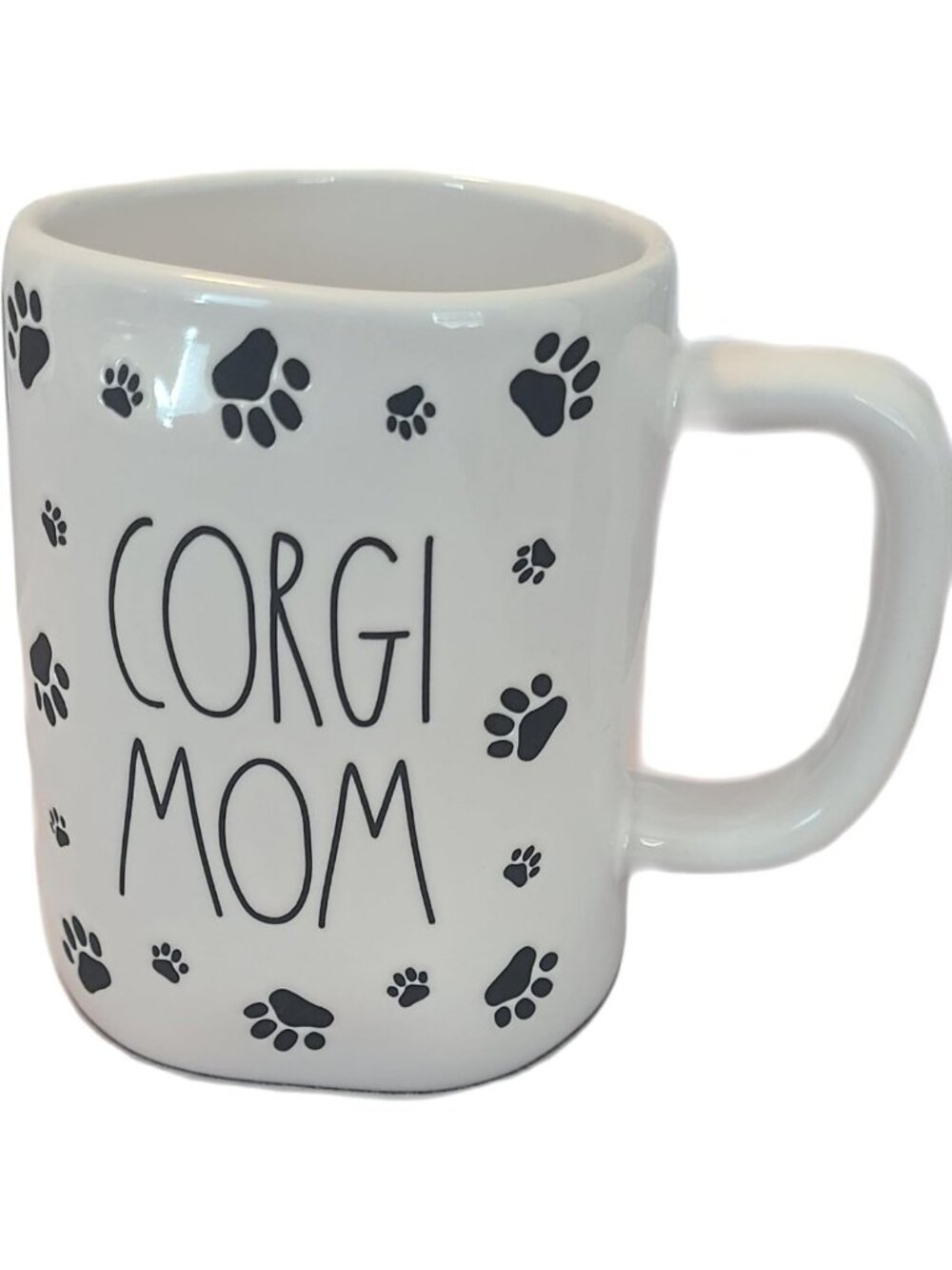 Dog Mom Ceramic Coffee Mug with Paw Prints - Perfect Gift for Pet Lovers, 16 oz
